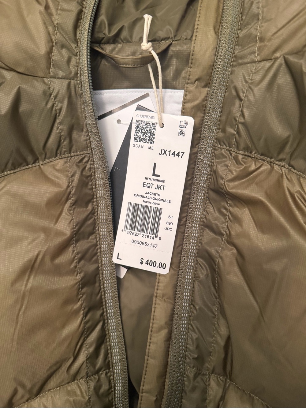 Adidas Equipment Olive Green Jacket with Hood - Picture 2 of 3